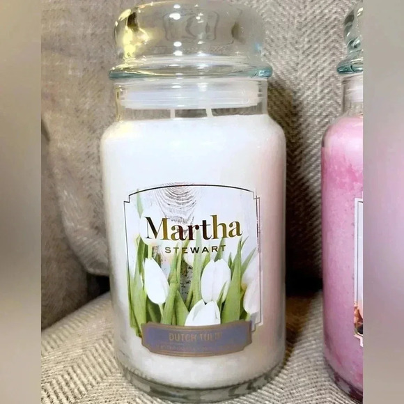 NWT Martha Stewart Home Designer Large 2 Wick Scented Candle Glass Jar w/Lid - Picture 3 of 9